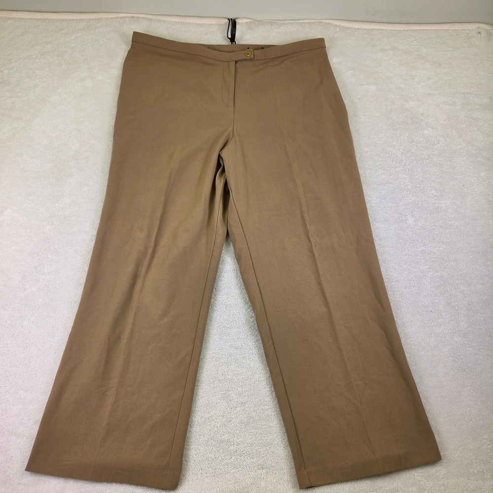 White Stag Womens Plus 24W Brown Clay Stretch Trousers Flat Front Pants W5555322